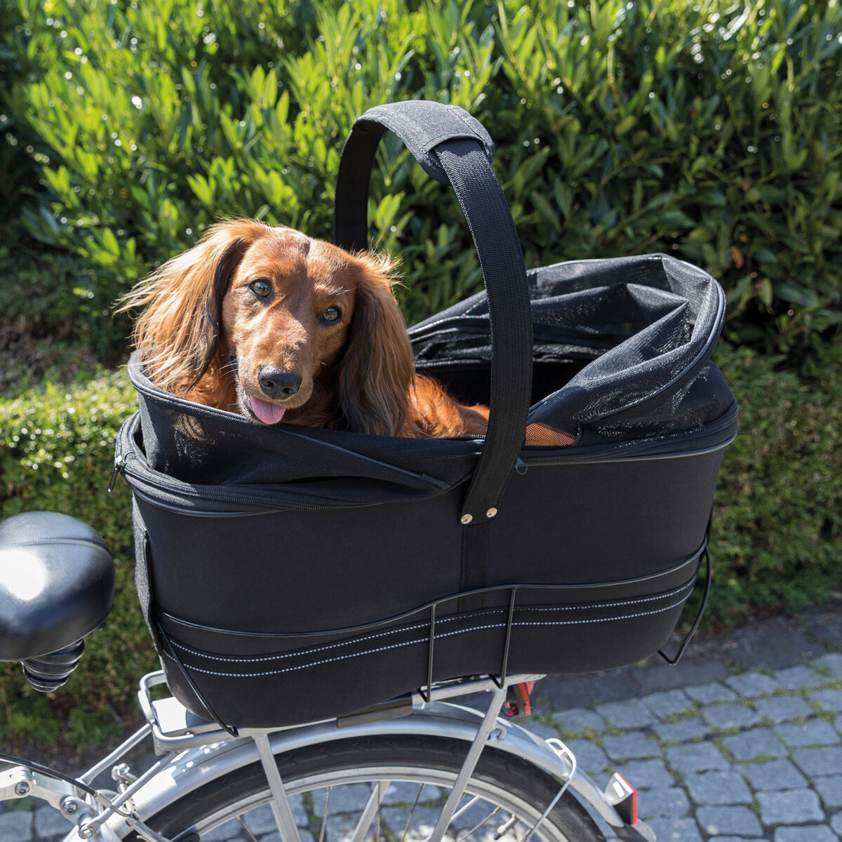 Fahrradkorb für Hunde Trixie bis 6kg für Gepäckträger mit Abdeckung 13118  4011905131184