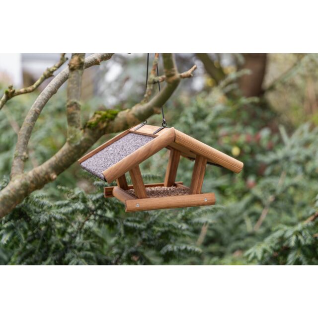 Mangiatoia Per Uccelli Da Appendere Oakdale: Vassoio Per Semi In Metallo Con Catena. Per Giardino E Balcone. Design Classico E Resistente Agli Agenti Atmosferici. - 2