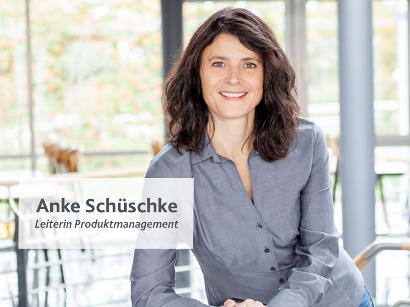 Porträt von Anke Schüschke, Leiterin Produktmanagement.