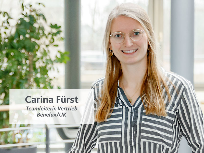 Portrait von Carina Fürst. Teamleitung Vertrieb UK/Benelux