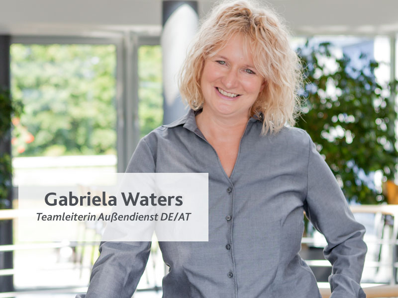 Portrait Gabriela Waters, Teamleiterin Außendienst DE/AT