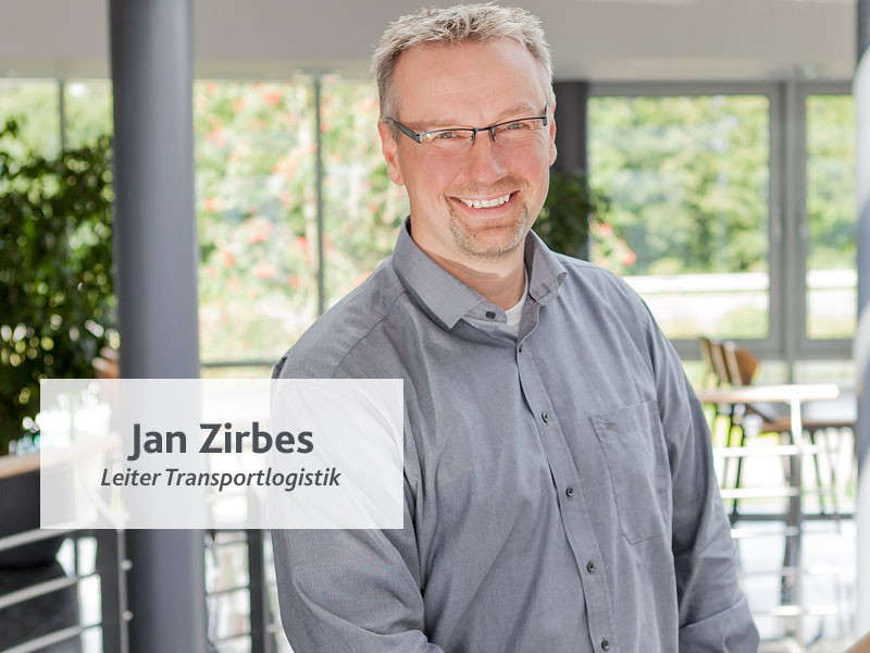 Porträt von Jan Zirbes, Leiter Transportlogistik.