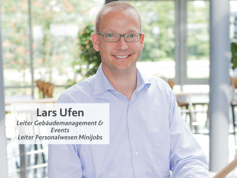 Porträt von Lars Ufen, Leiter Gebäudemanagement & Events, Leiter Personalwesen Minijob. 