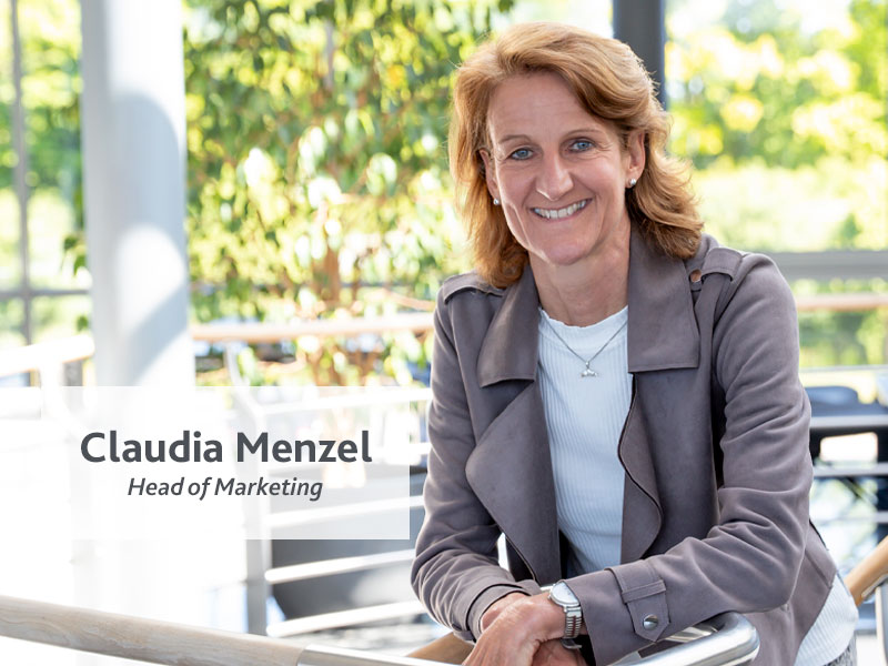Portrait of Claudia Menzel, Head of Marketing.