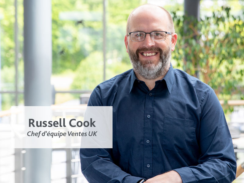 Portrait de Russell Cook, responsable de l’équipe ventes Royaume-Uni