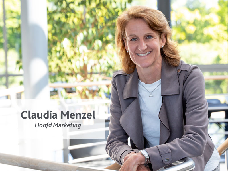 Portret van Claudia Menzel, Hoofd Marketing.