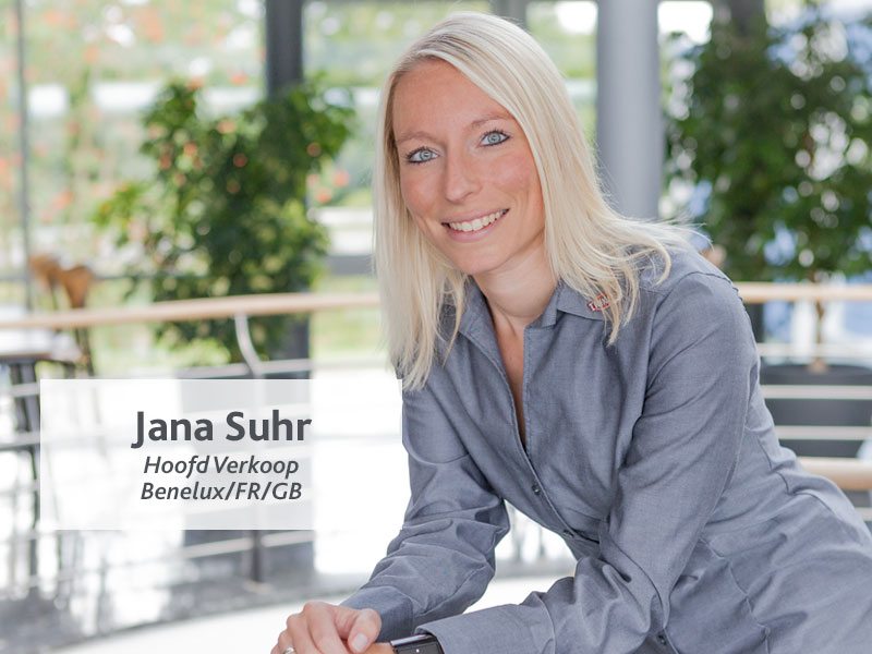 Portret van Jana Suhr, Verkoopmanager Benelux/FR/UK
